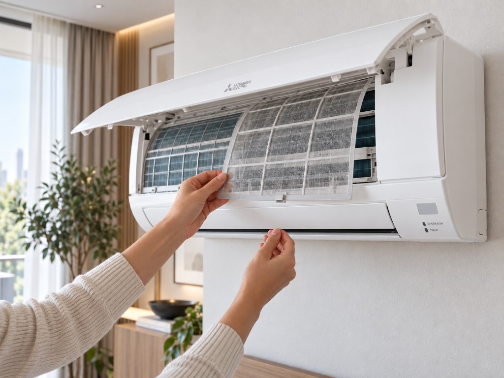 Curatarea filtrului la un aparat Mitsubishi Electric