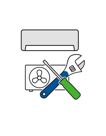 Montaj standard pentru aparate aer conditionat clasa 7000 - 12000 BTU fara kit de instalare (preinstalat de catre client/dezvoltator)