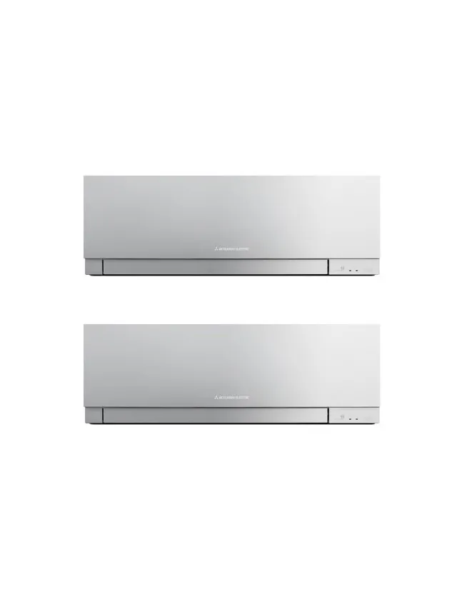 Aparat de aer conditionat multisplit Mitsubishi Electric Kirigamine ZEN cu doua unitati interne 9000 BTU si 12000 BTU Silver, MXZ-2F53VF3*MSZ-EF25VGKS +MSZ-EF35VGKS, garantie 60 luni 