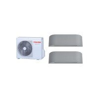 Aparat de aer conditionat multisplit TOSHIBA cu doua unitati interne HAORI 9000 BTU fete standard GRAY, 2xRAS-B10N4KVRG-E + RAS-2M14G3AVG-E - garantie 60 luni, wifi integrat, functionare pe incalzire pana la -20C
