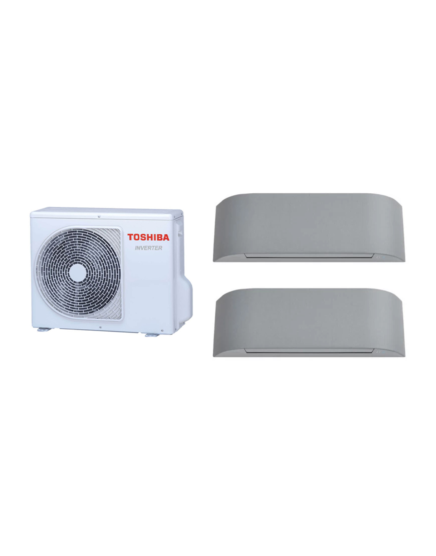 Aparat de aer condiționat multisplit TOSHIBA cu două unitați interne HAORI 9000 BTU fețe standard GRAY -garanție 60 luni, wifi integrat, funcționare pe încălzire până la -20°C