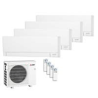 Aparat de aer conditionat multisplit Mitsubishi Electric Kirigamine Linea PLUS cu patru unitati interne, trei 9000 BTU si una de 12000 BTU, MXZ-4F72VF3-3*MSZ-AY25VGKP +MSZ-AY35VGKP, garantie 60 luni , Plasma Quad Plus