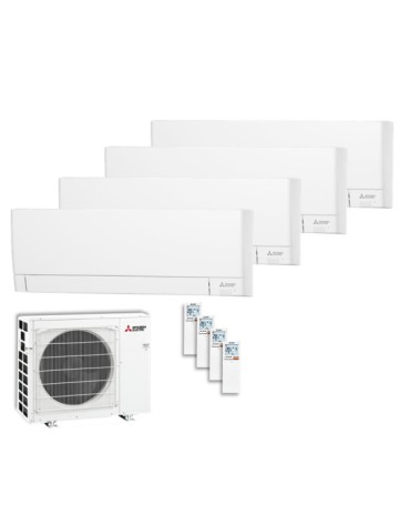 Aparat de aer conditionat multisplit Mitsubishi Electric Kirigamine Linea PLUS cu patru unitati interne, trei 9000 BTU si una de 12000 BTU, MXZ-4F72VF3-3*MSZ-AY25VGKP +MSZ-AY35VGKP, garantie 60 luni , Plasma Quad Plus