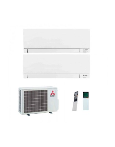 Aparat de aer conditionat multisplit Mitsubishi Electric Kirigamine Linea PLUS cu doua unitati interne 9000 BTU si 12000 BTU, MXZ-2F53VF3-MSZ-AY25VGKP+MSZ-AY35VGKP, garantie 60 luni, Plasma Quad Plus
