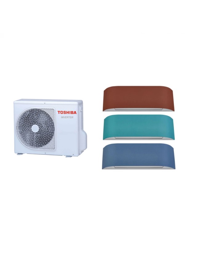 Aparat de aer condiționat multisplit TOSHIBA cu doua unități interne HAORI 9000 și una de 12000 BTU fețe colorate-garanție 60 luni, wifi integrat, funcționare pe încălzire până la -20°C