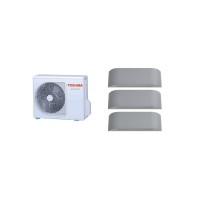 Aparat de aer conditionat multisplit TOSHIBA cu TREI unitati interne HAORI 9000 BTU fete standard GRAY,3*RAS-B10N4KVRG-E+RAS-3M26G3AVG-E, wifi integrat, garantie 60 luni, functionare pe incalzire pana la -20°C