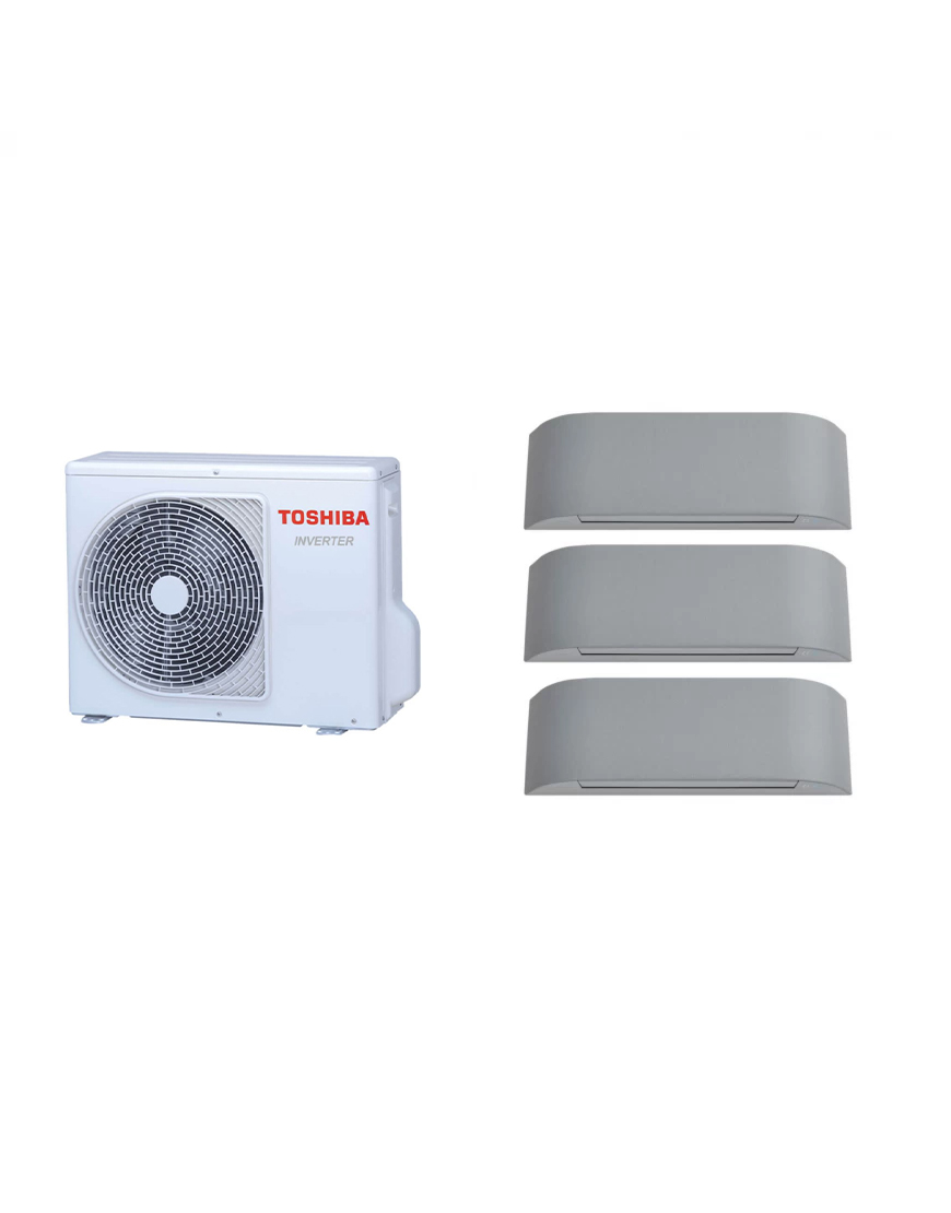 Aparat de aer condiționat multisplit TOSHIBA cu TREI unități interne HAORI 9000 BTU fețe standard GRAY, wifi integrat, garanție 60 luni, funcționare pe încălzire până la -20°C