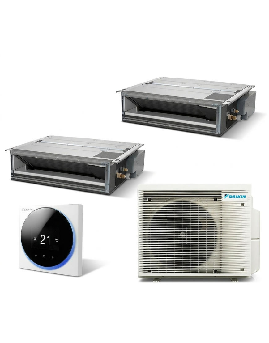 Aer conditionat multisplit DUCT DAIKIN cu doua unitati interne, 9000 si 18000 BTU, 2MXM68A-FDXM25F+FDXM50F- garantie 60 luni
