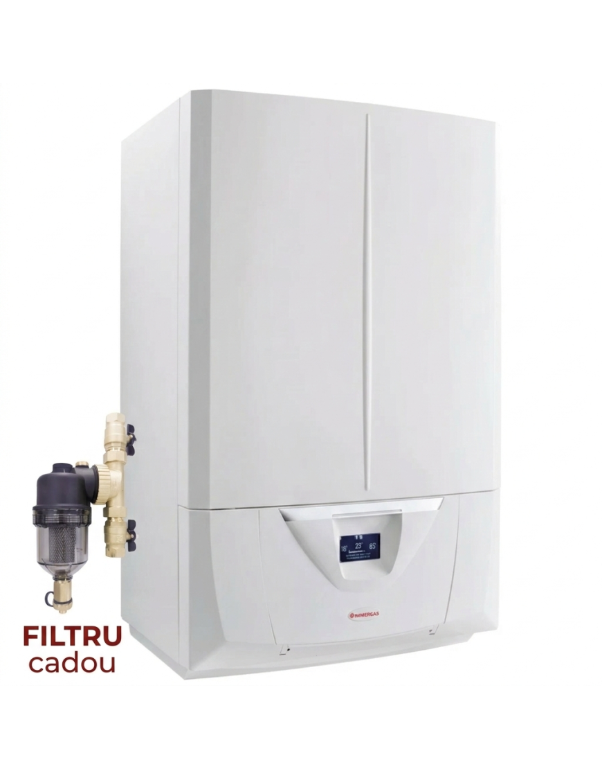 Centrala termica Immergas Victrix Zeus Superior 35kW cu boiler incorporat 60 litri, CADOU Filtru Anti-Magnetita