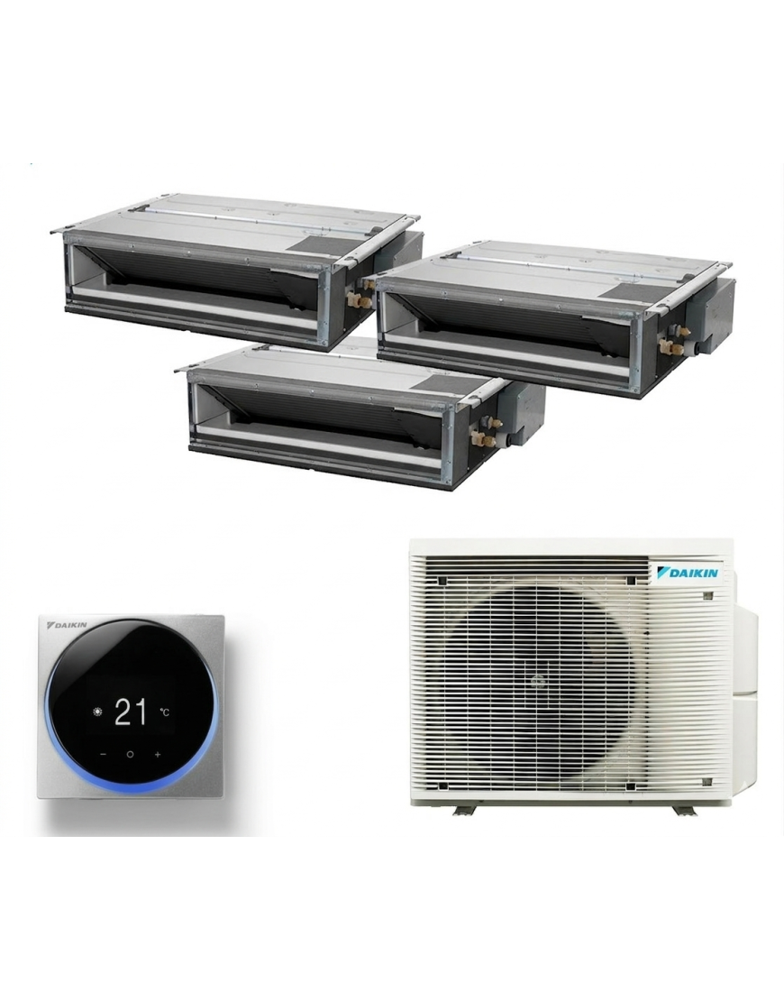 Aer conditionat multisplit DUCT DAIKIN cu trei unitati interne, doua 9000 BTU  si una 12000 BTU, 3MXM68A-2xFDXM25F+FDXM35F- garantie 60 luni