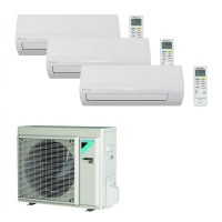 Aparat de aer conditionat triple split Daikin Sensira 3x9000 BTU, Wi-Fi inclus, garantie 5 ani, 3MXF68A + 3xCTXF25C