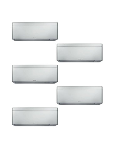 Aparat de aer condiționat multisplit Daikin Stylish cu cinci unități interne, patru 5000 BTU și una de 12000 BTU Silver - garanție 60 luni