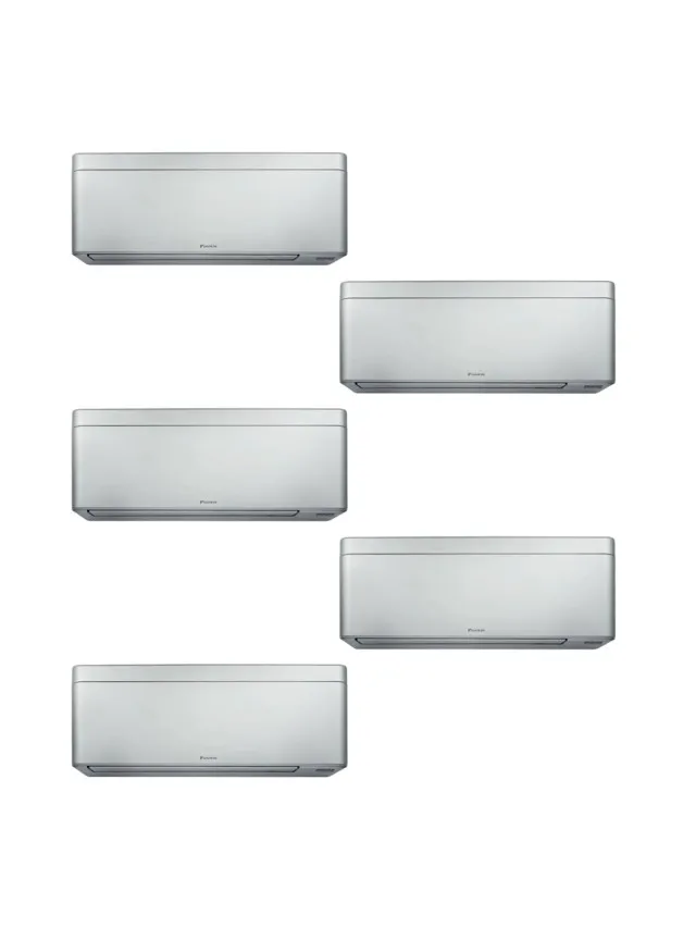 Aparat de aer condiționat multisplit Daikin Stylish cu cinci unități interne, patru 5000 BTU și una de 12000 BTU Silver - garanție 60 luni