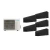 Aparat de aer conditionat multisplit Daikin EMURA cu cinci unitati interne negre, patru 7000 BTU si una de 12000 BTU, 4xFTXJ20AB-FTXJ35AB-5MAXM90A, Flash Streamer si Ioni de Argint, Efect Coanda si Senzor de prezenta