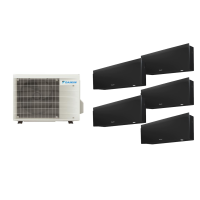 Aparat de aer conditionat multisplit Daikin EMURA cu cinci unitati interne negre, patru 7000 BTU si una de 12000 BTU, 4xFTXJ20AB + FTXJ35AB + 5MAXM90A, 5 ANI Garantie, Flash Streamer si Ioni de Argint, Efect Coanda si Senzor de prezenta