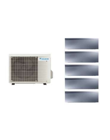Aparat de aer condiționat multisplit Daikin EMURA cu cinci unități interne, patru 7000 BTU și una de 12000 BTU Silver - garanție 60 luni