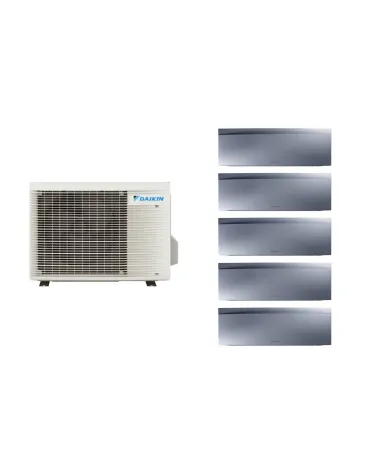 Aparat de aer condiționat multisplit Daikin EMURA cu cinci unități interne, patru 7000 BTU și una de 12000 BTU Silver - garanție 60 luni