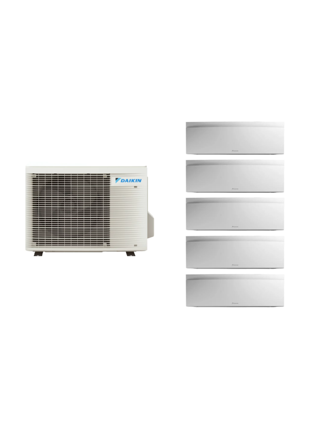Aparat de aer conditionat multisplit Daikin EMURA cu cinci unitati interne, patru 7000 BTU si una de 12000 BTU White ,FTXJ20AW-FTXJ20AW-FTXJ20AW-FTXJ20AW-FTXJ35AW-5MXM90A, Flash Streamer si Ioni de Argint, Efect Coanda si Senzor de prezenta