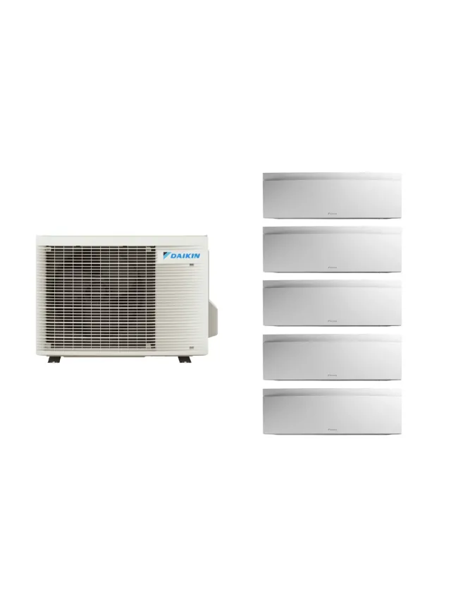 Aparat de aer conditionat multisplit Daikin EMURA cu cinci unitati interne, patru 7000 BTU si una de 12000 BTU White ,FTXJ20AW-FTXJ20AW-FTXJ20AW-FTXJ20AW-FTXJ35AW-5MXM90A, Flash Streamer si Ioni de Argint, Efect Coanda si Senzor de prezenta