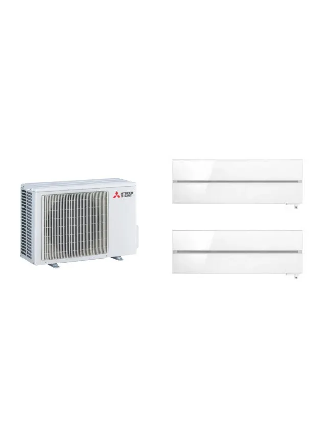 Aparat de aer conditionat multisplit Mitsubishi Electric Kirigamine Deluxe cu doua unitati interne 12000 BTU Solid White, MXZ-3F68VF-2xMSZ-LN35VGW, garantie 60 luni, Senzorul 3D i-see, Plasma Quad Plus