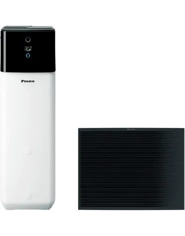 Pompa de caldura Daikin Altherma 10 kW 3 H MT ECH2O bivalenta (conectare panouri solare) pentru incalzire si apa calda menajera ETSHB12P30E-EPRA10EV3, cu rezervor de 300L, garanție 84 luni