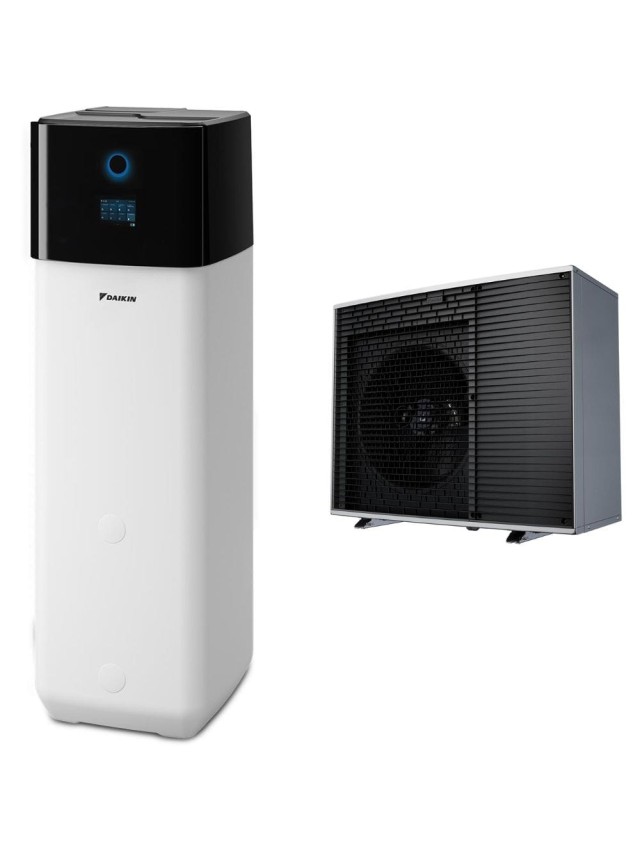 Pompa de caldura Daikin Altherma 4 H 10kW R290 (Propan) ECH2O EPSX10P30A-EPSK10AW1,  pentru incalzire, racire si apa calda menajera, cu rezervor de 300L si incalzitor de rezerva 9kW, garanție 60 luni
