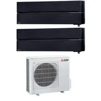 Aparat de aer conditionat multisplit Mitsubishi Electric Kirigamine Deluxe cu doua unitati interne 9000 BTU Onyx Black, MXZ-2F42VF3-2*MSZ-LN25VGB, garantie 60 luni, Senzorul 3D i-see, Plasma Quad Plus