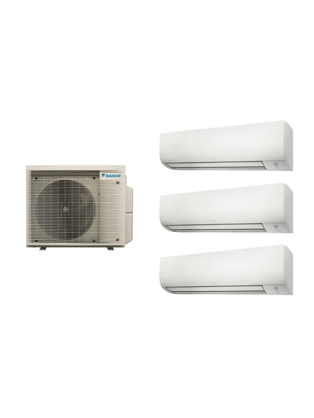 Aparat de aer conditionat multisplit Daikin Comfora cu trei  unitati interne 2x9000 BTU  si un  12000 BTU -  2xFTXP25N + FTXP35N +4MXM80A, Wi-Fi inclus, Filtre Dezodorizare si Ioni de Argint, Repornire Automata, R-32