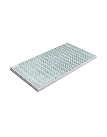 Ștergător de picioare încastrabil ACO Self Vario, cu ramă din aluminiu și grătar rețea ochiuri 30/10, B125, 600x400x30mm