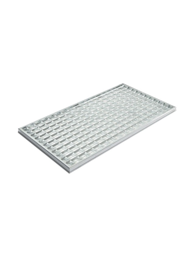 Ștergător de picioare încastrabil ACO Self Vario, cu ramă din aluminiu și grătar rețea V, 750x500x30mm