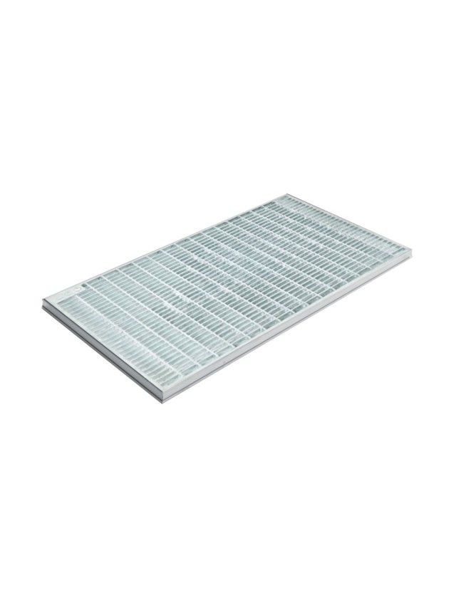 Ștergător de picioare încastrabil ACO Self Vario, cu ramă din aluminiu și grătar rețea ochiuri 30/10, B125, 750x500x30mm