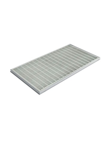 Ștergător de picioare încastrabil ACO Self Vario, cu ramă din aluminiu și grătar profilat longitudinal, 750x500x30mm