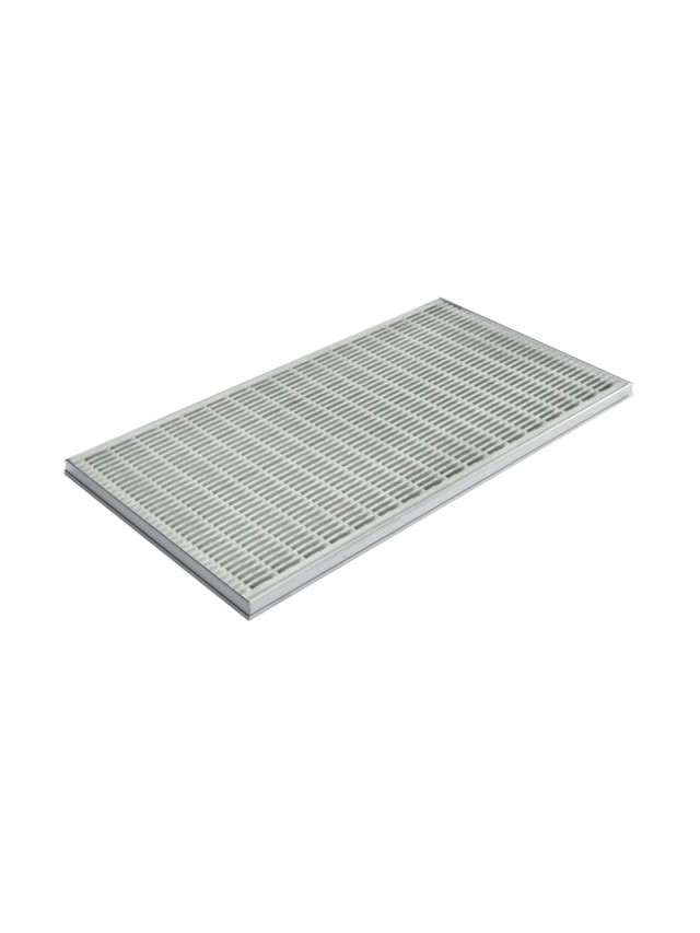 Ștergător de picioare încastrabil ACO Self Vario, cu ramă din aluminiu și grătar profilat longitudinal, 750x500x30mm