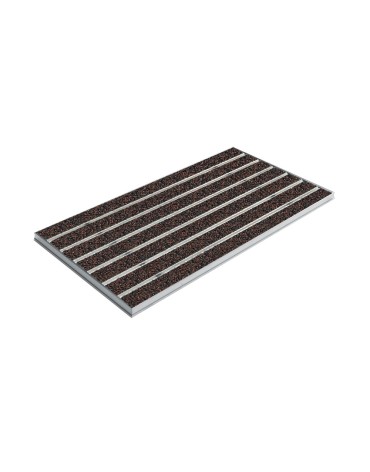 Ștergător de picioare încastrabil ACO Self Vario, cu ramă din aluminiu și grătar insertie textila pentru exterior, maro, 750x500x30mm