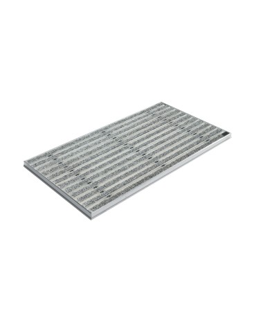 Ștergător de picioare încastrabil ACO Self Vario, cu ramă din aluminiu și grătar insertie textila, gri, 1000x500x30mm