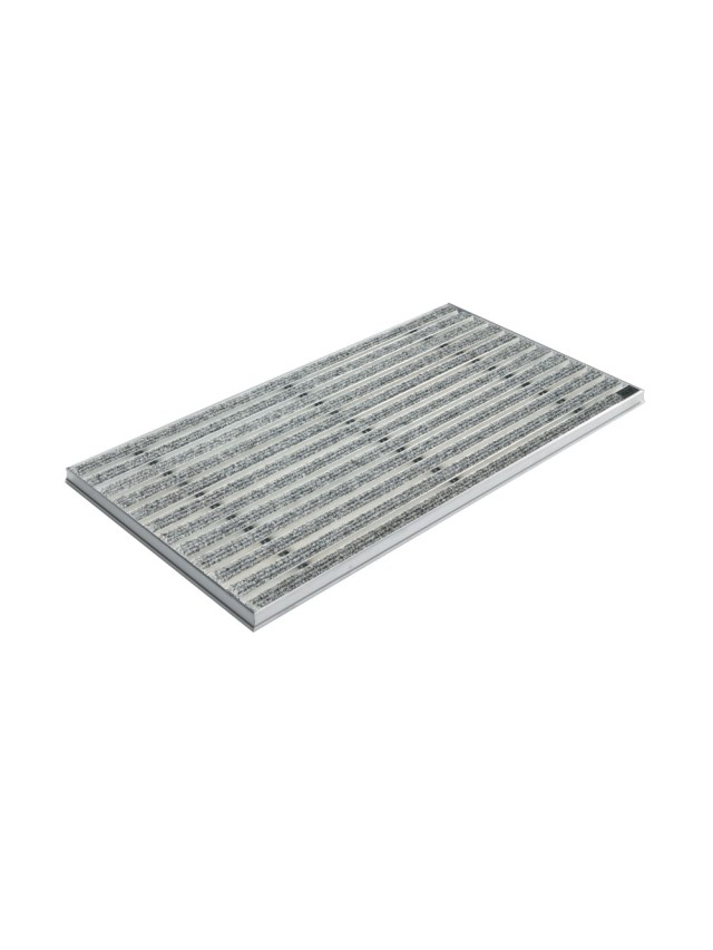 Ștergător de picioare încastrabil ACO Self Vario, cu ramă din aluminiu și grătar insertie textila, gri, 1000x500x30mm