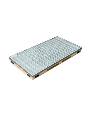 Ștergător de picioare încastrabil ACO Vario 2.0 Hybrid, cu tavă din beton cu polimeri și grătar rețea ochiuri 30/10, B125, 1000x500x80mm