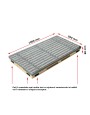 Ștergător de picioare încastrabil ACO Vario 2.0 Hybrid, cu tavă din beton cu polimeri și grătar benzi textile si profile perie, 1000x500x80mm