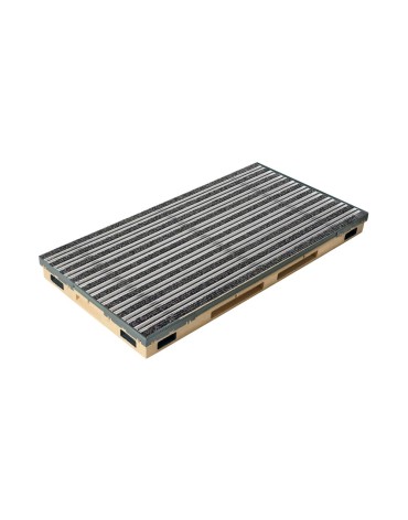Ștergător de picioare încastrabil ACO Vario 2.0 Hybrid, cu tavă din beton cu polimeri și grătar benzi textile si profile perie, 1000x500x80mm