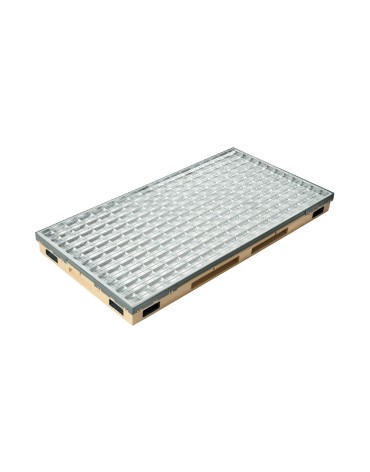 Ștergător de picioare încastrabil ACO Vario 2.0 Hybrid, cu tavă din beton cu polimeri și grătar rețea V, 750x500x80mm