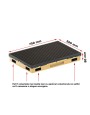 Ștergător de picioare încastrabil ACO Vario 2.0 Hybrid, cu tavă din beton cu polimeri și grătar cu inserție de cauciuc, antracit, 750x500x80mm