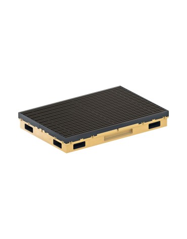 Ștergător de picioare încastrabil ACO Vario 2.0 Hybrid, cu tavă din beton cu polimeri și grătar cu inserție de cauciuc, antracit, 750x500x80mm