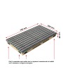 Ștergător de picioare încastrabil ACO Vario 2.0 Hybrid, cu tavă din beton cu polimeri și grătar benzi textile si profile perie, 750x500x80mm