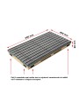 Ștergător de picioare încastrabil ACO Vario 2.0 Hybrid, cu tavă din beton cu polimeri și grătar benzi textile si profile perie, 600x400x80mm