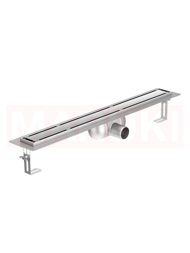 Rigola de dus din inox ACO ShowerDrain C cu flansa orizontala, gratar Massive, lungime 585mm, h=92mm