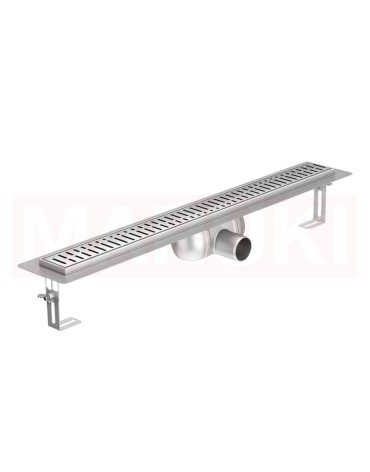 Rigola de dus din inox ACO ShowerDrain C  cu flansa orizontala, gratar Wave, lungime 785mm, h=92mm
