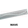 Rigola de dus din inox ACO ShowerDrain C  cu flansa orizontala, gratar Wave, lungime 885mm, h=92mm