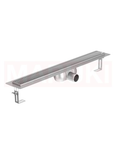 Rigola de dus din inox ACO ShowerDrain C  cu flansa orizontala, gratar Square, lungime 885mm, h=92mm