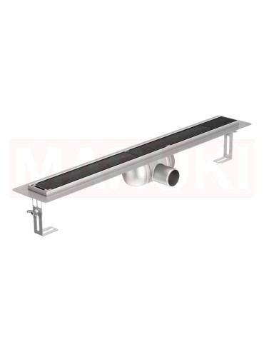 Rigola de dus din inox ACO ShowerDrain C  cu flansa orizontala, gratar Tile, lungime 1085mm, h=92mm