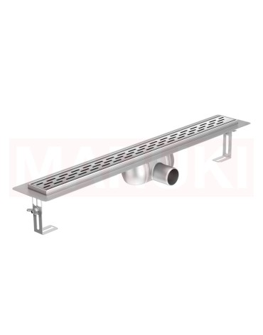 Rigola de dus din inox ACO ShowerDrain C  cu flansa orizontala, gratar Slot, lungime 1185mm, h=92mm